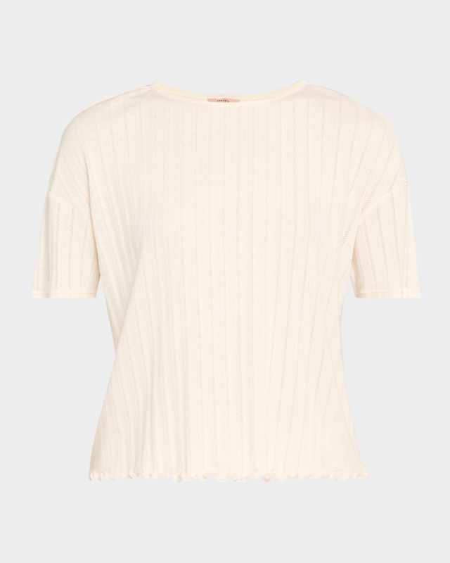 Pointelle Short-Sleeve Tee